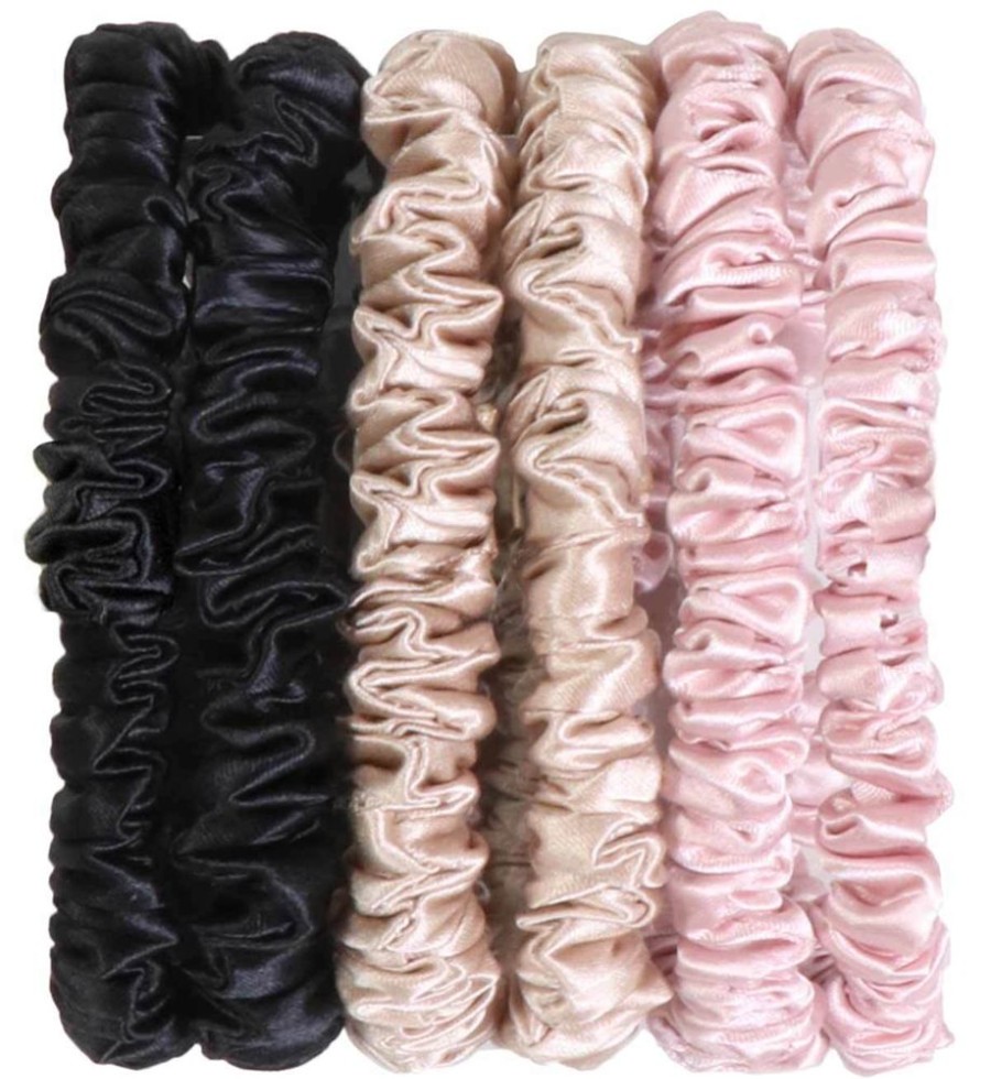 Hair Slip Accessories & Towels | Pure Silk Skinny Scrunchies