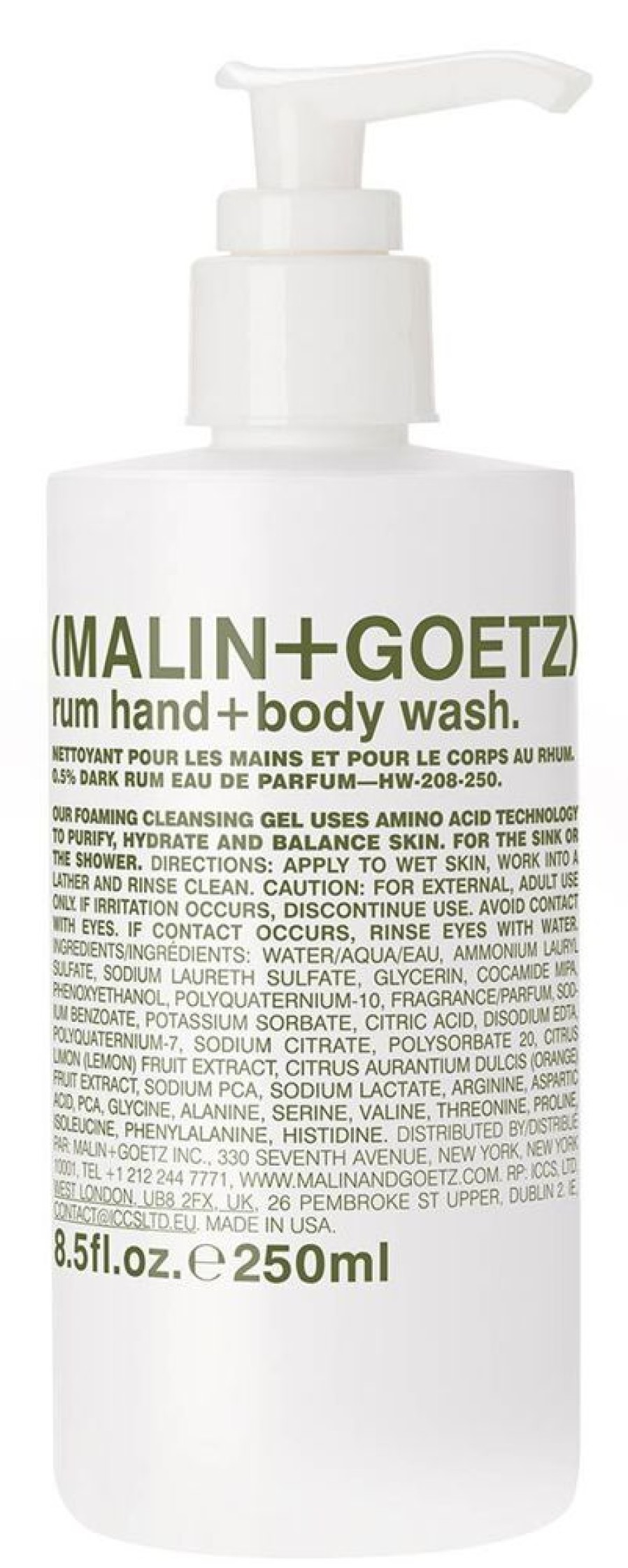 Perfume Malin + Goetz Bath & Shower | Rum Hand + Body Wash