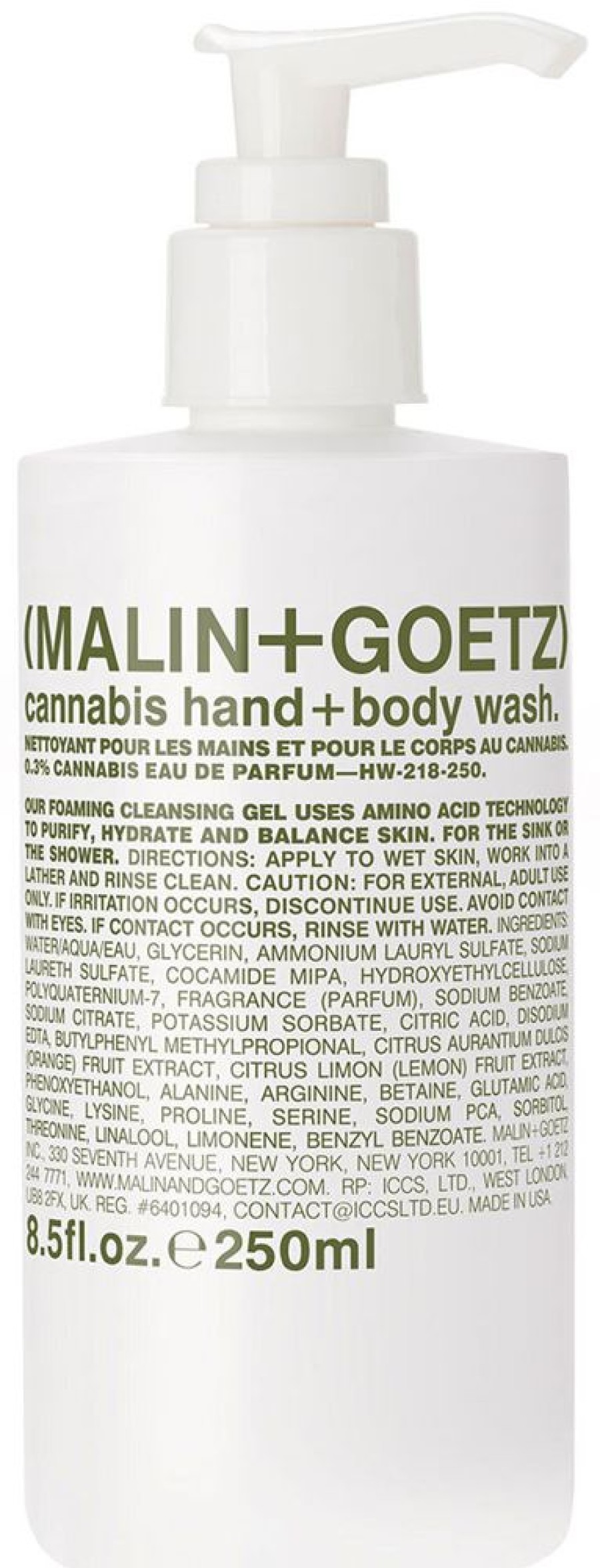 Perfume Malin + Goetz Bath & Shower | Cannabis Hand + Body Wash