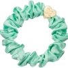 Hair By Eloise Accessories & Towels | Gold Heart Silk Scrunchie Mint