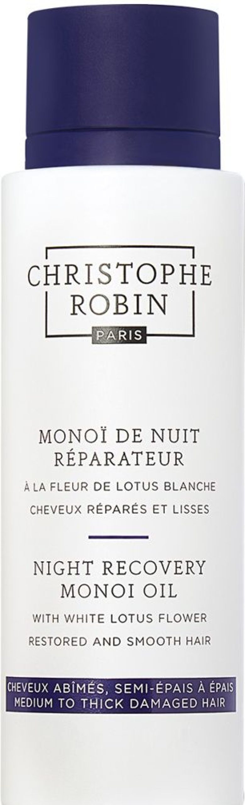 Hair Christophe Robin Hair Oil | Night Recovery Monoi Oil With White Lotus Flower