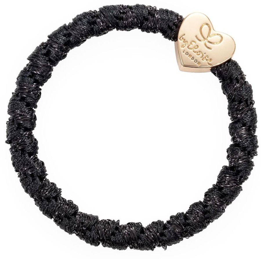 Hair By Eloise Accessories & Towels | Woven Gold Heart Black Shimmer