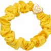 Hair By Eloise Accessories & Towels | Gold Heart Silk Scrunchie Mellow Yellow